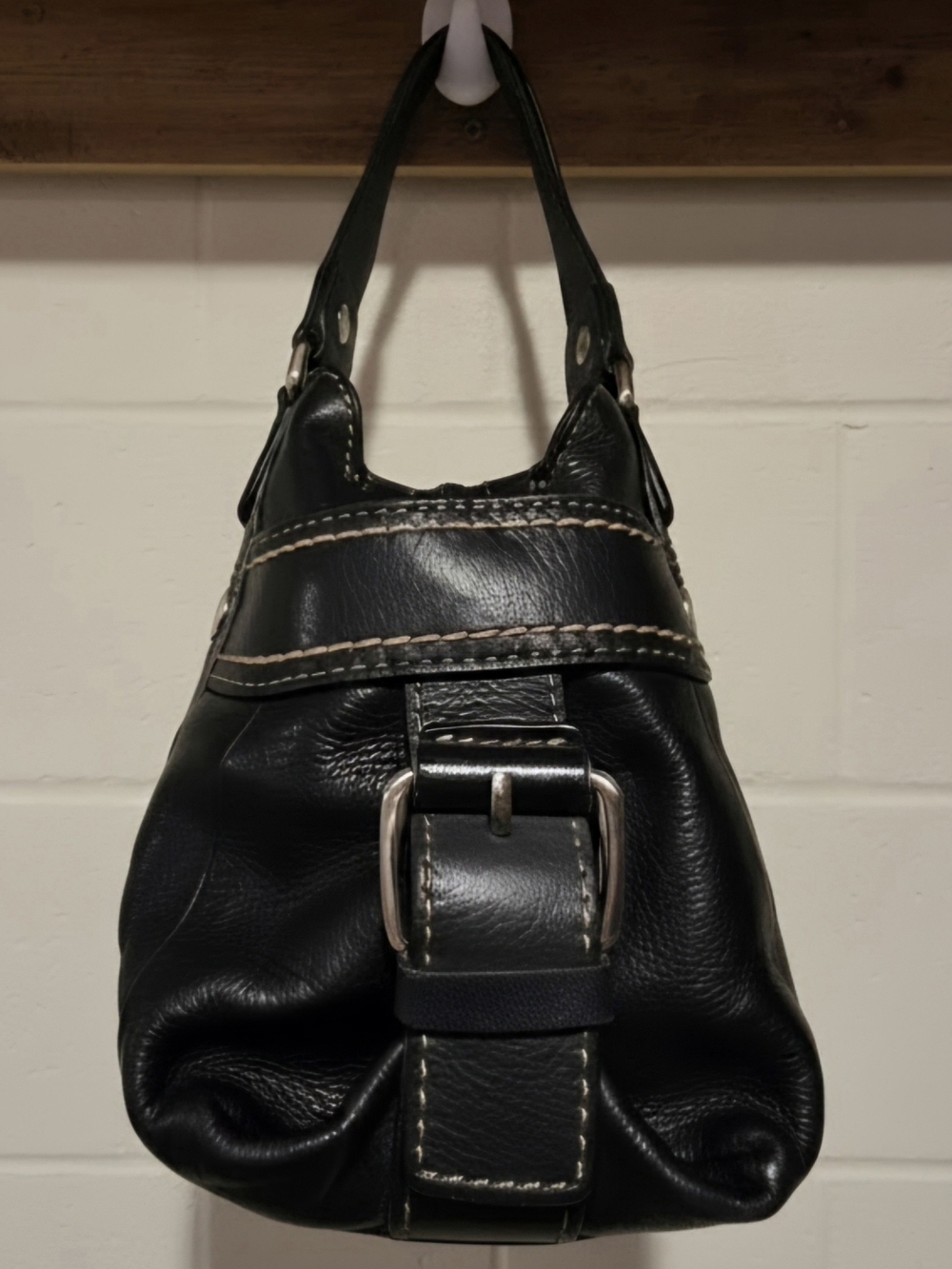 Fossil Y2K Leather East - West Dual Handle Shoulder Bag Black ZB2139. - Picture 4 of 12